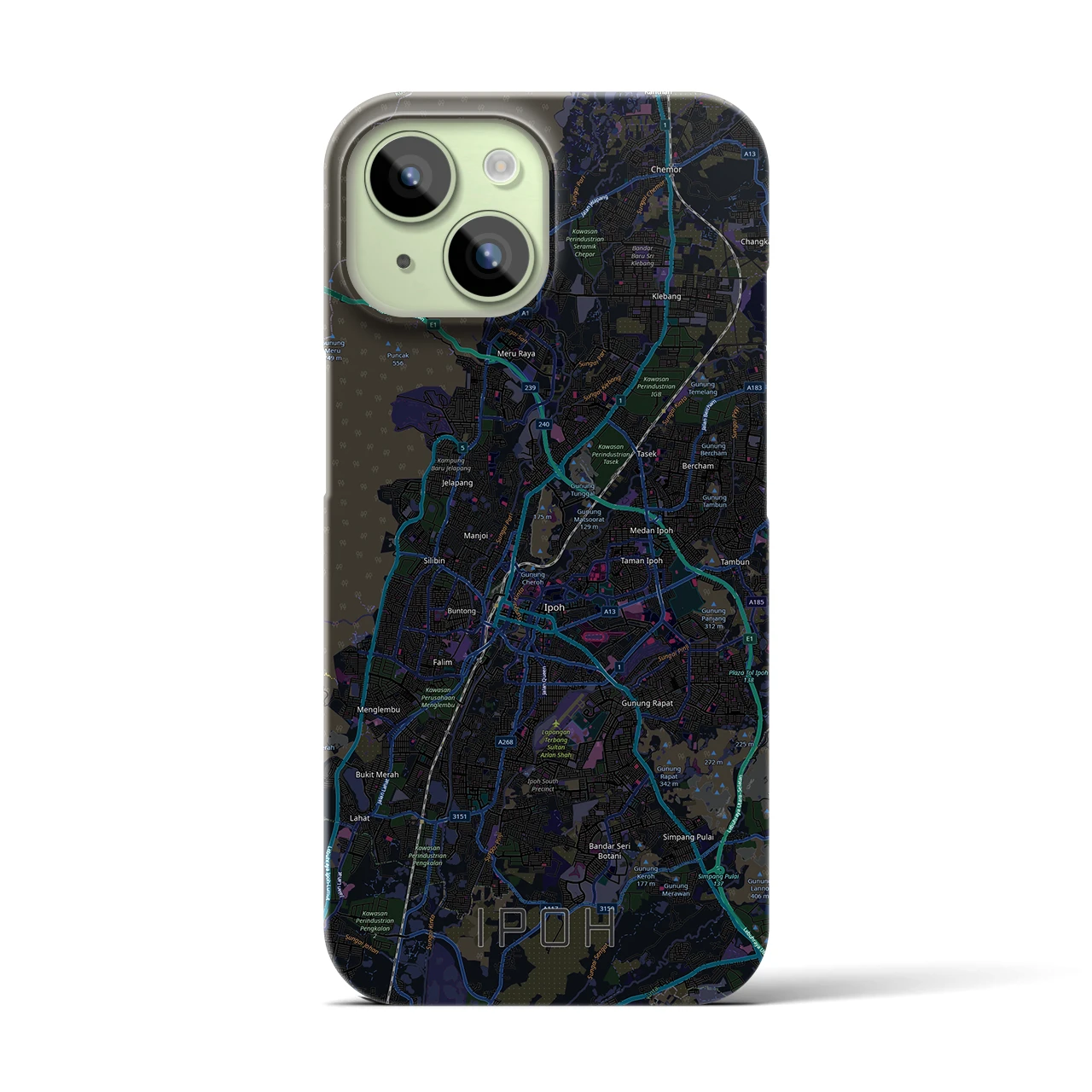 【イポー(マレーシア)】地図柄iPhoneケース(バックカバータイプ)