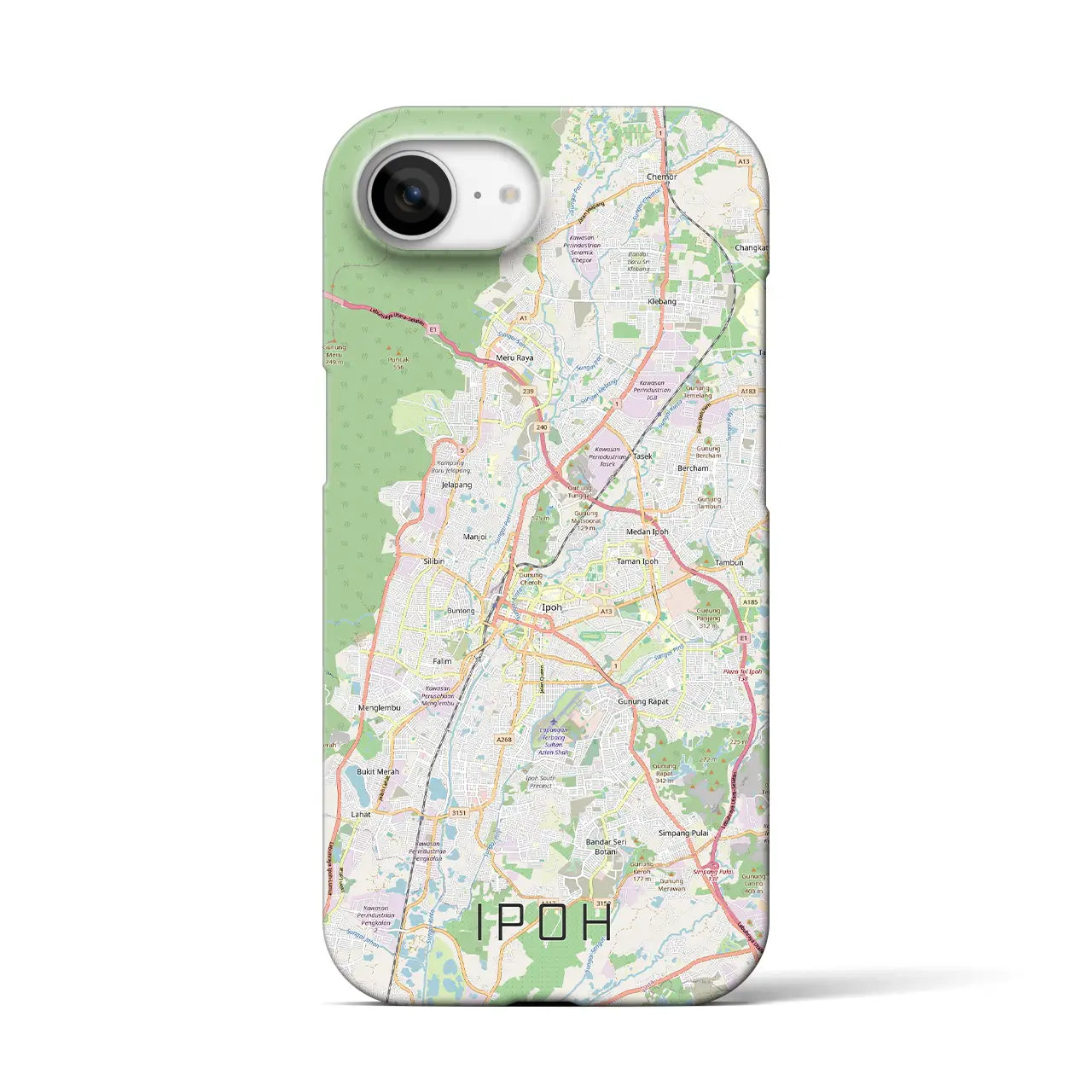 【イポー(マレーシア)】地図柄iPhoneケース(バックカバータイプ)