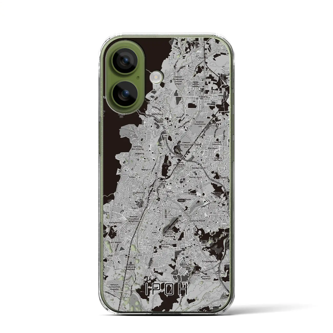 【イポー(マレーシア)】地図柄iPhoneケース(クリアタイプ)