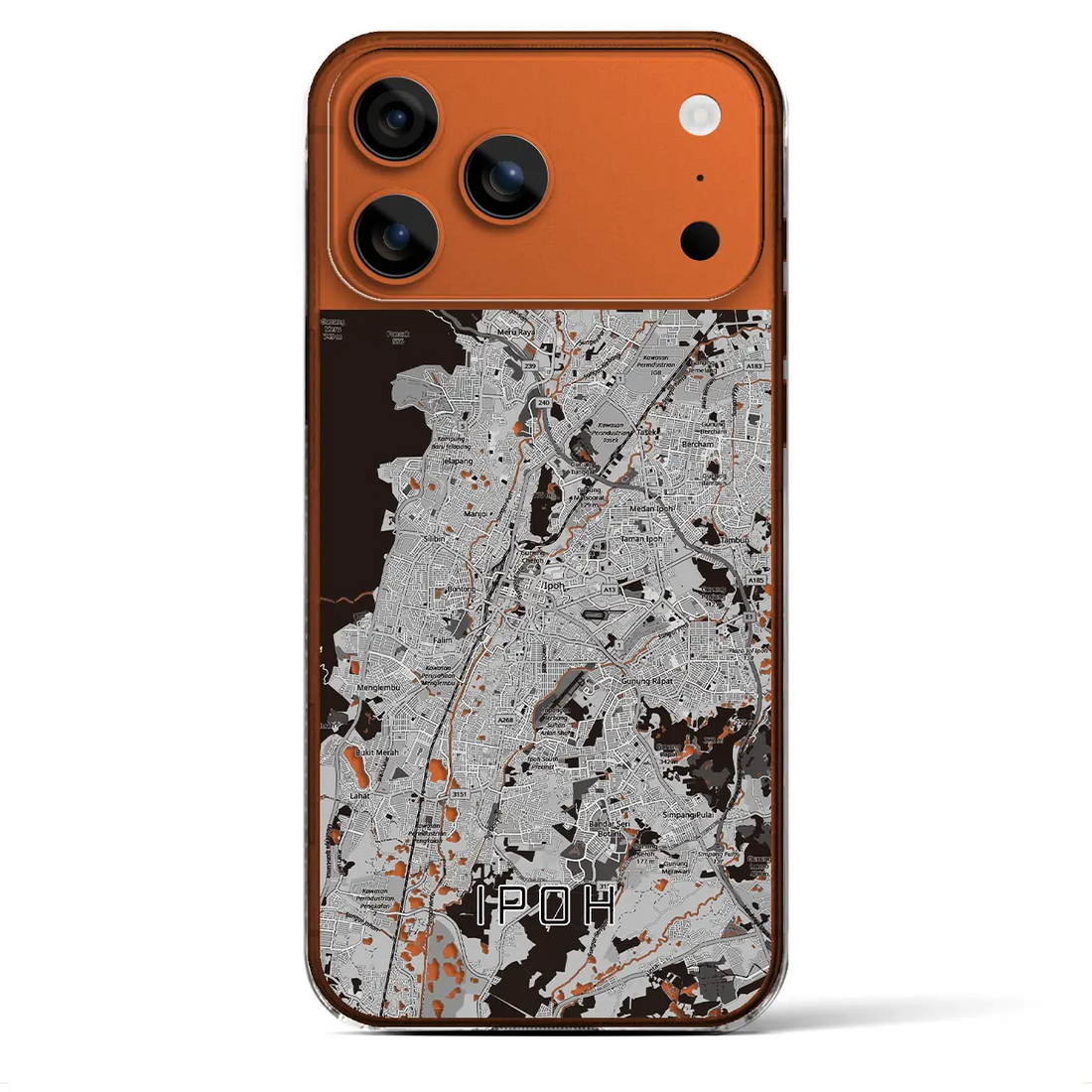 【イポー(マレーシア)】地図柄iPhoneケース(クリアタイプ)