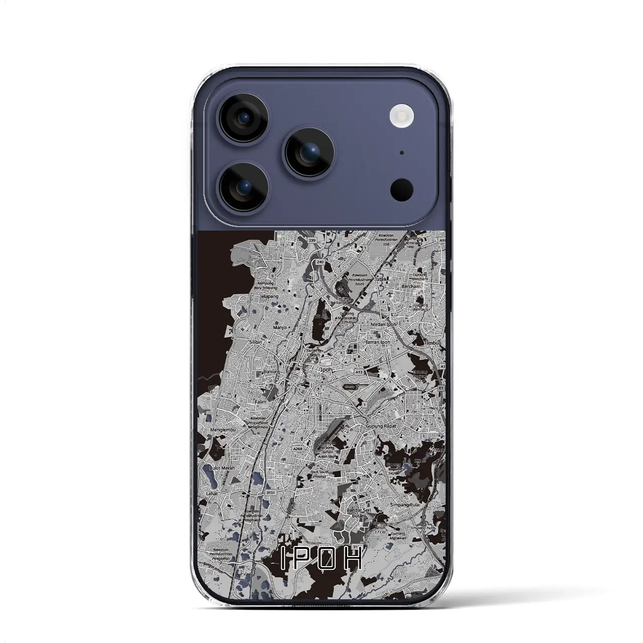 【イポー(マレーシア)】地図柄iPhoneケース(クリアタイプ)