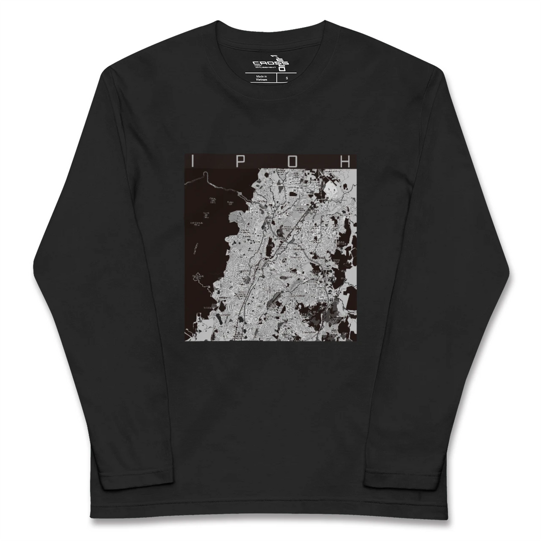 【イポー(マレーシア)】地図柄ロングスリーブTシャツ
