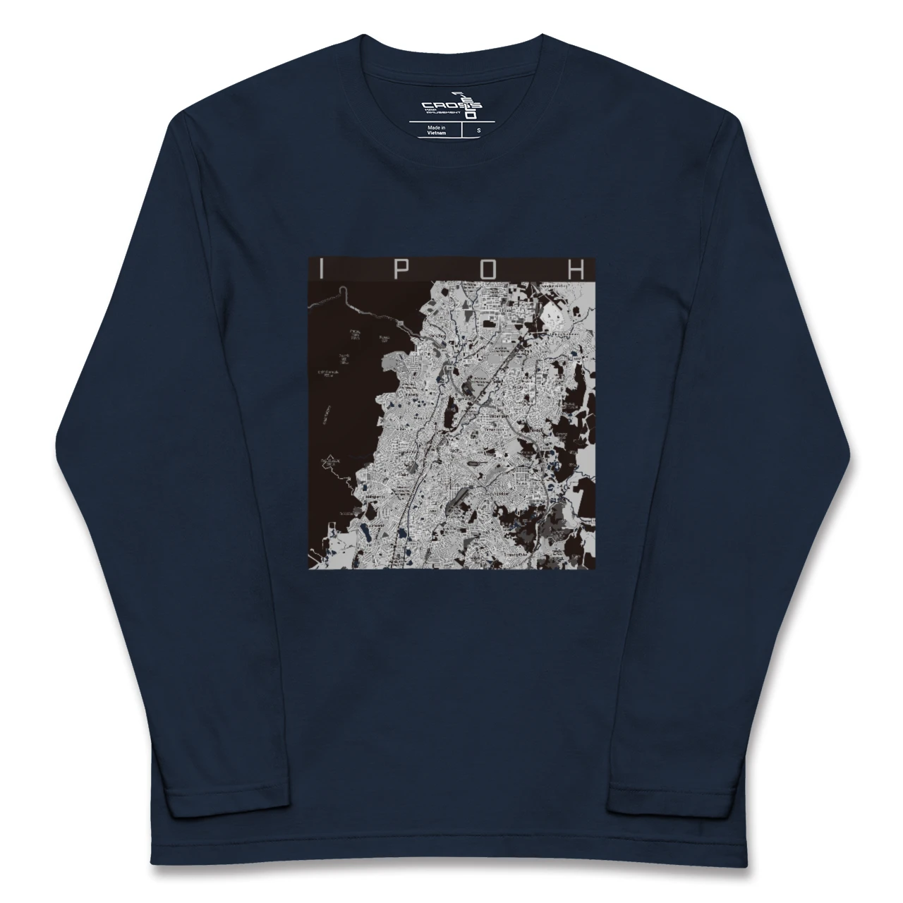 【イポー(マレーシア)】地図柄ロングスリーブTシャツ