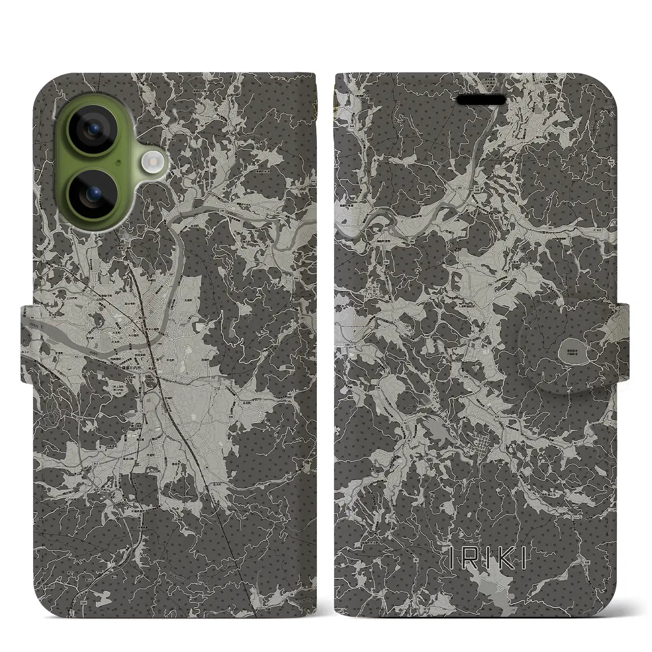 【入来(鹿児島県)】地図柄iPhoneケース(手帳タイプ)