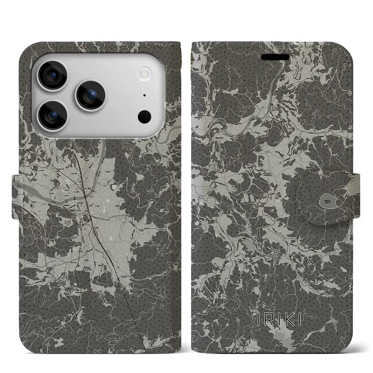 【入来(鹿児島県)】地図柄iPhoneケース(手帳タイプ)