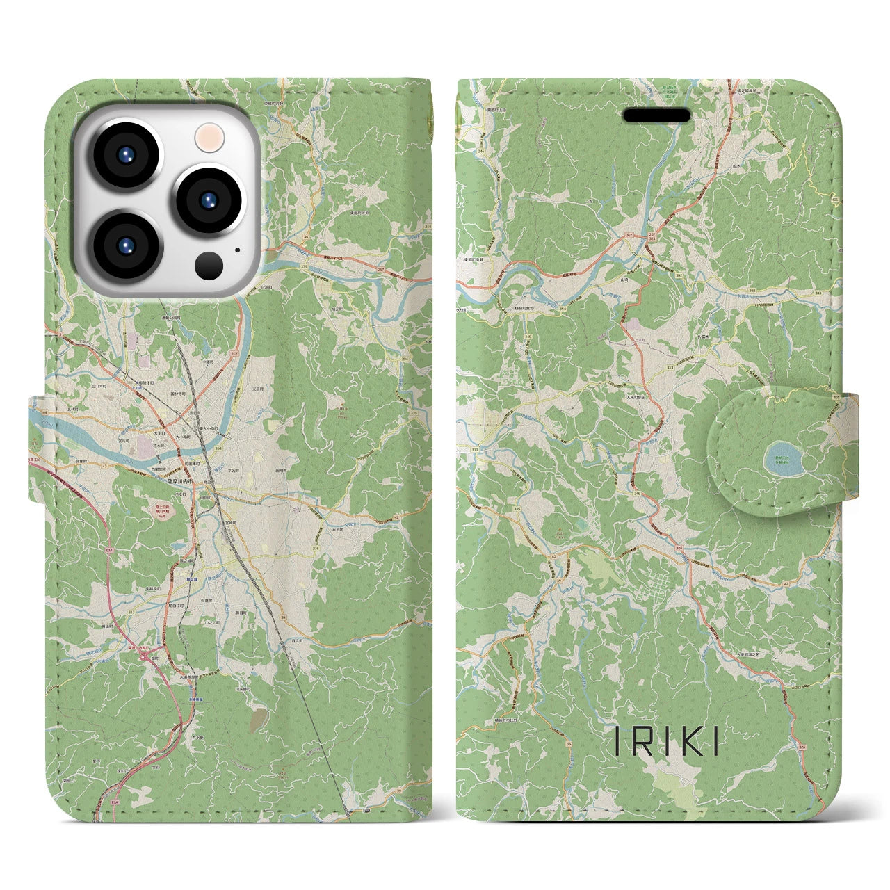 【入来(鹿児島県)】地図柄iPhoneケース(手帳タイプ)