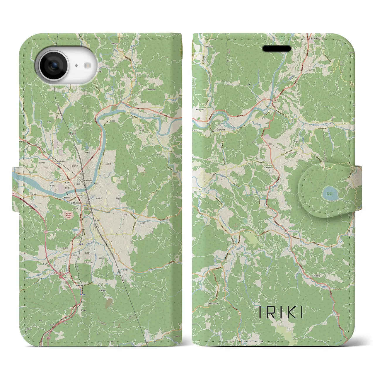 【入来(鹿児島県)】地図柄iPhoneケース(手帳タイプ)