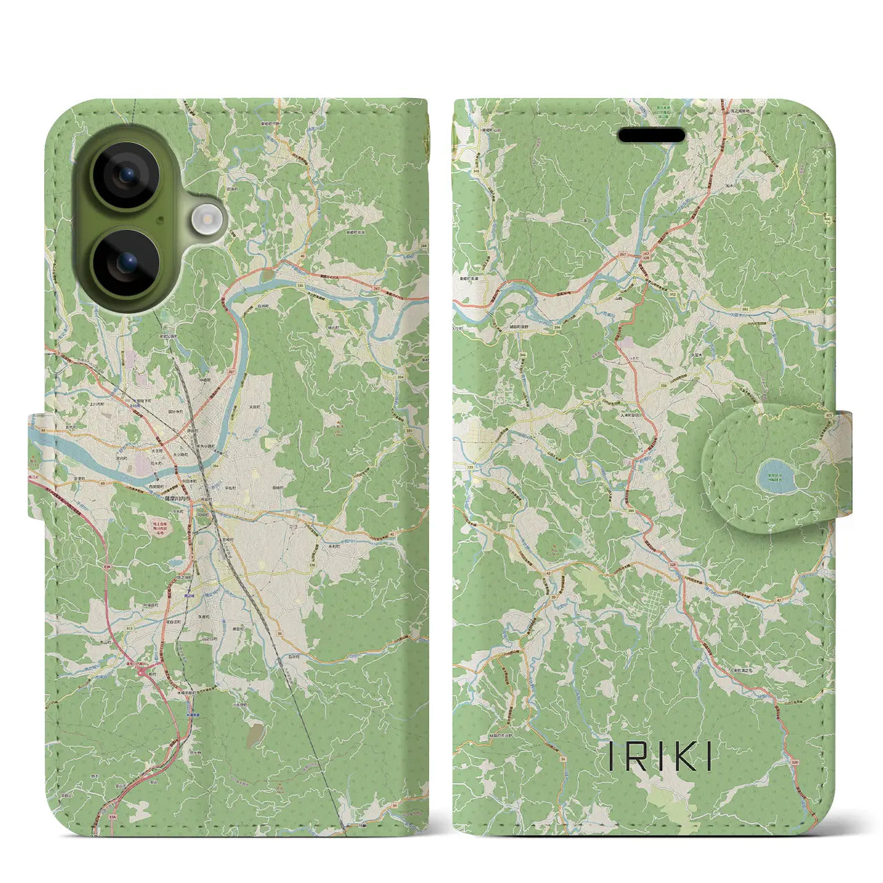 【入来(鹿児島県)】地図柄iPhoneケース(手帳タイプ)