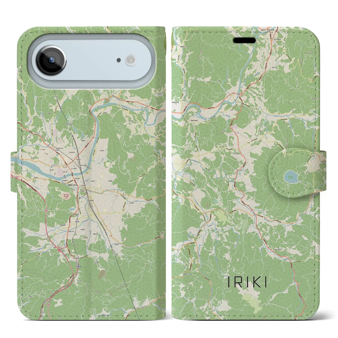 【入来(鹿児島県)】地図柄iPhoneケース(手帳タイプ)