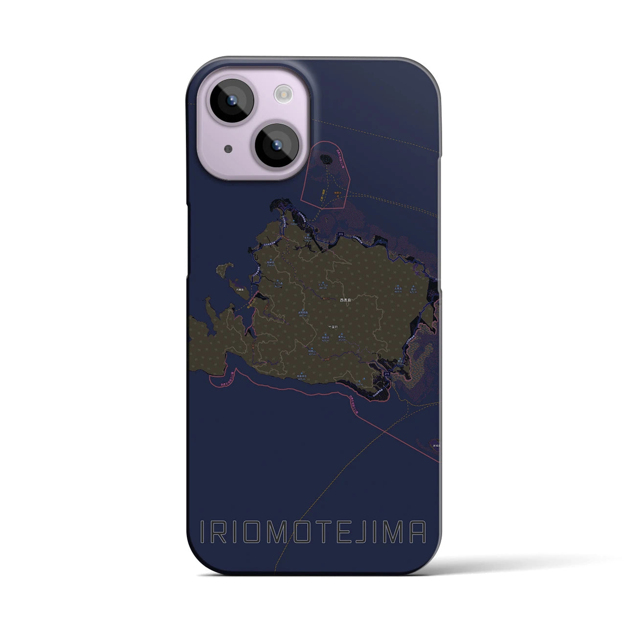 【西表島(沖縄県)】地図柄iPhoneケース(バックカバータイプ)