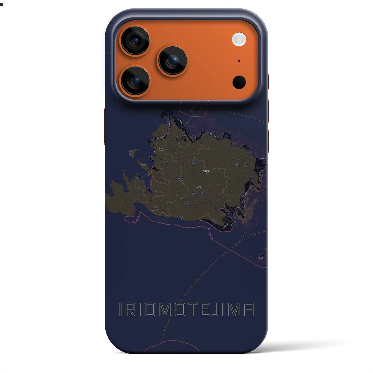 【西表島(沖縄県)】地図柄iPhoneケース(バックカバータイプ)