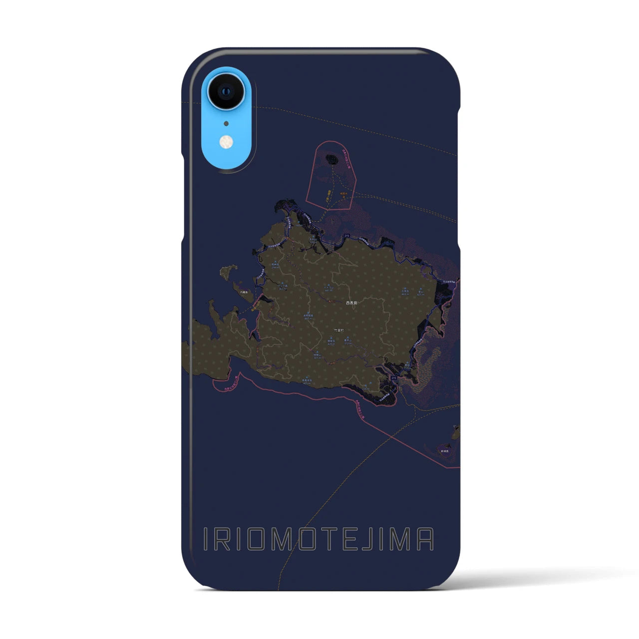 【西表島(沖縄県)】地図柄iPhoneケース(バックカバータイプ)