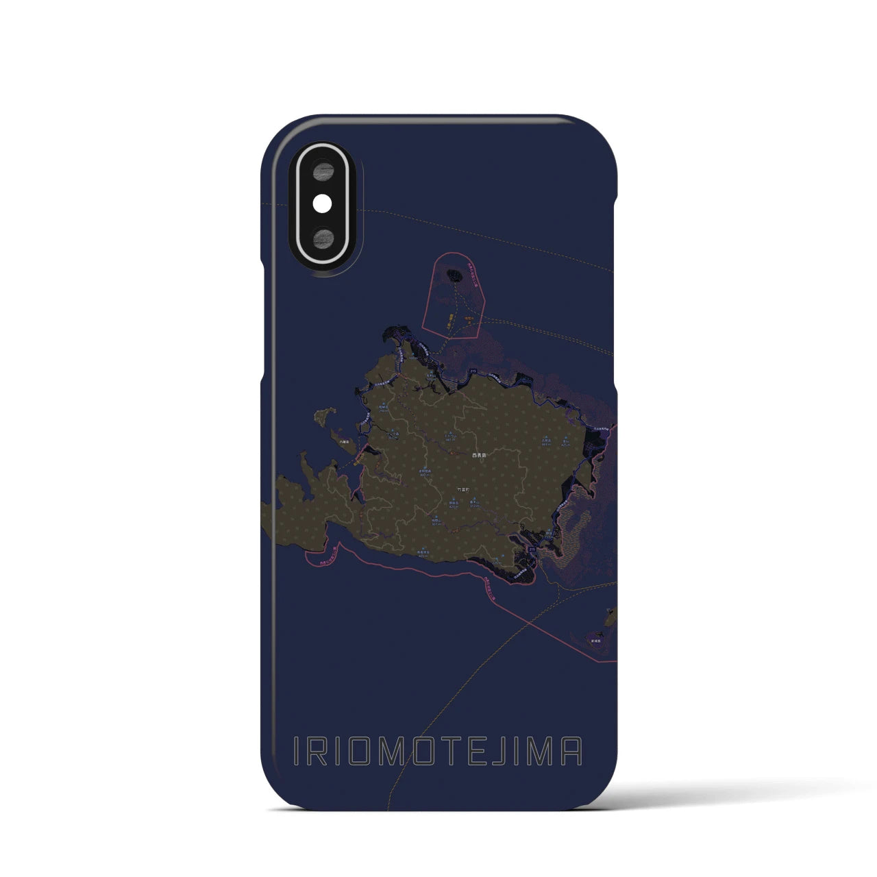 【西表島(沖縄県)】地図柄iPhoneケース(バックカバータイプ)