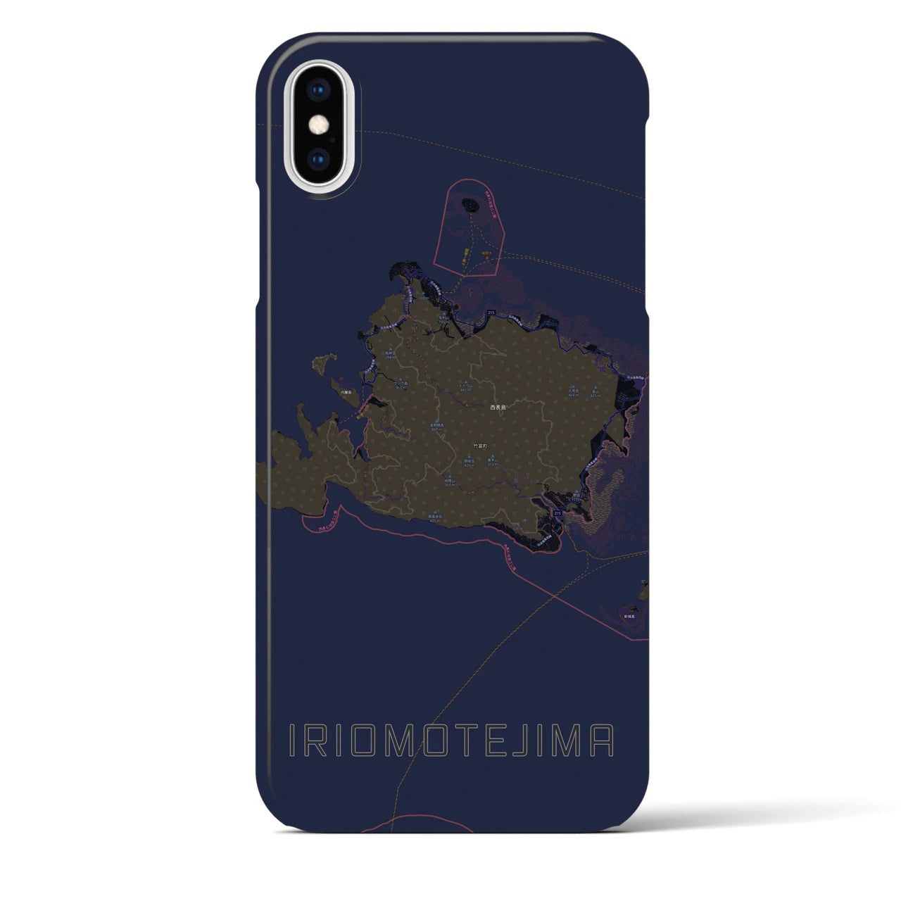 【西表島(沖縄県)】地図柄iPhoneケース(バックカバータイプ)