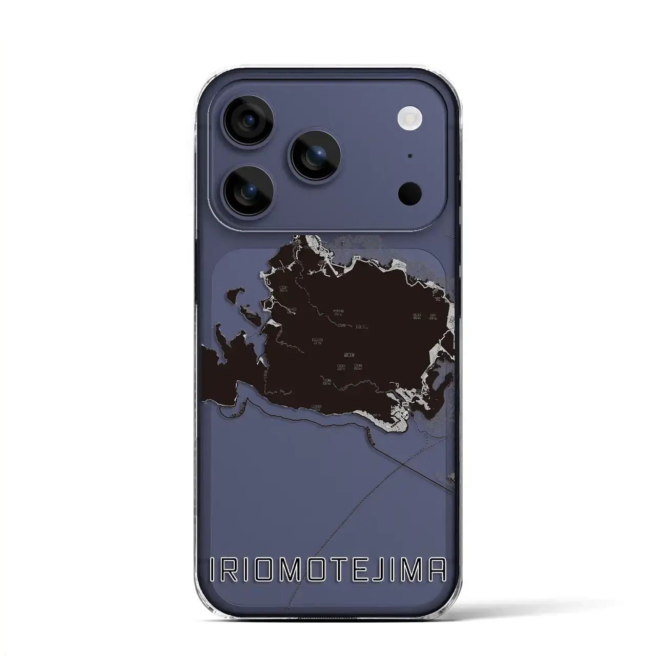 【西表島(沖縄県)】地図柄iPhoneケース(クリアタイプ)モノトーン・iPhone 17 Pro Max 用