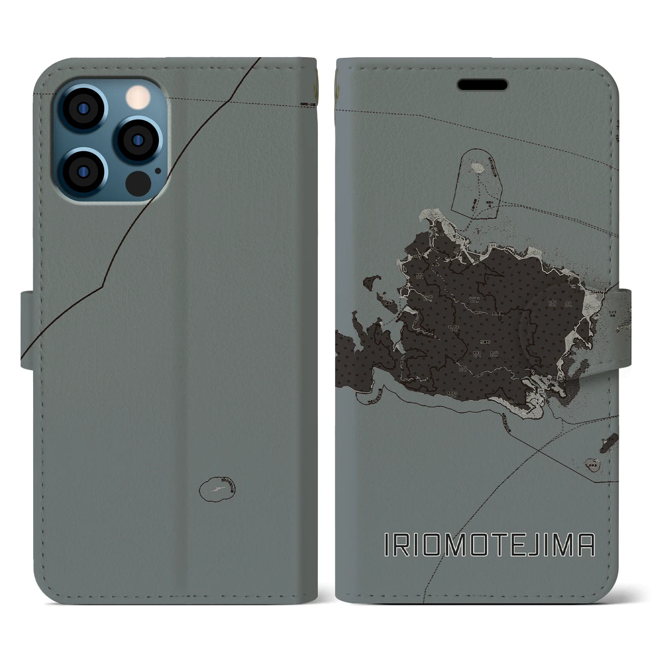 【西表島(沖縄県)】地図柄iPhoneケース(手帳タイプ)