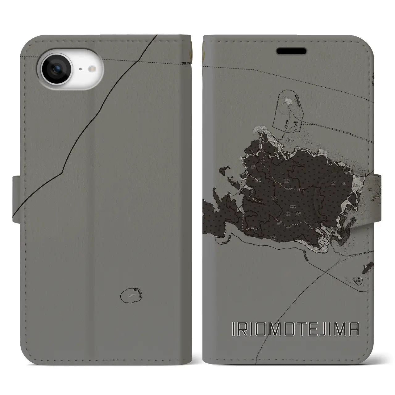 【西表島(沖縄県)】地図柄iPhoneケース(手帳タイプ)