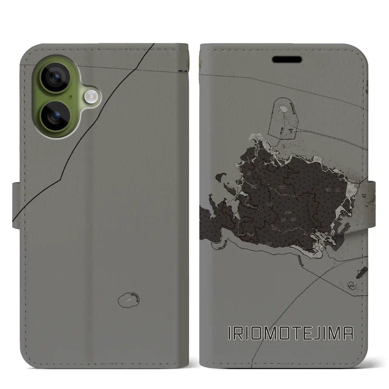【西表島(沖縄県)】地図柄iPhoneケース(手帳タイプ)