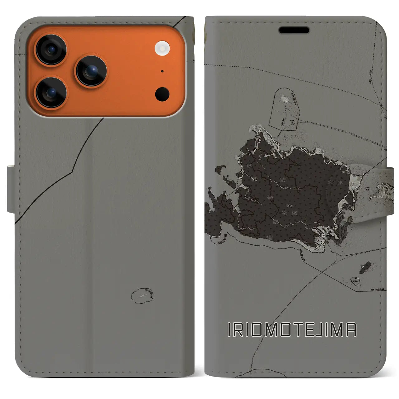 【西表島(沖縄県)】地図柄iPhoneケース(手帳タイプ)