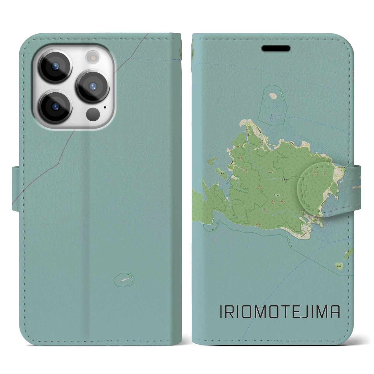 【西表島(沖縄県)】地図柄iPhoneケース(手帳タイプ)