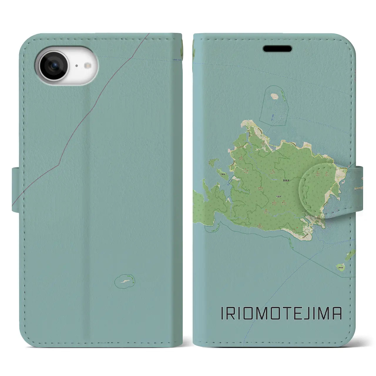 【西表島(沖縄県)】地図柄iPhoneケース(手帳タイプ)