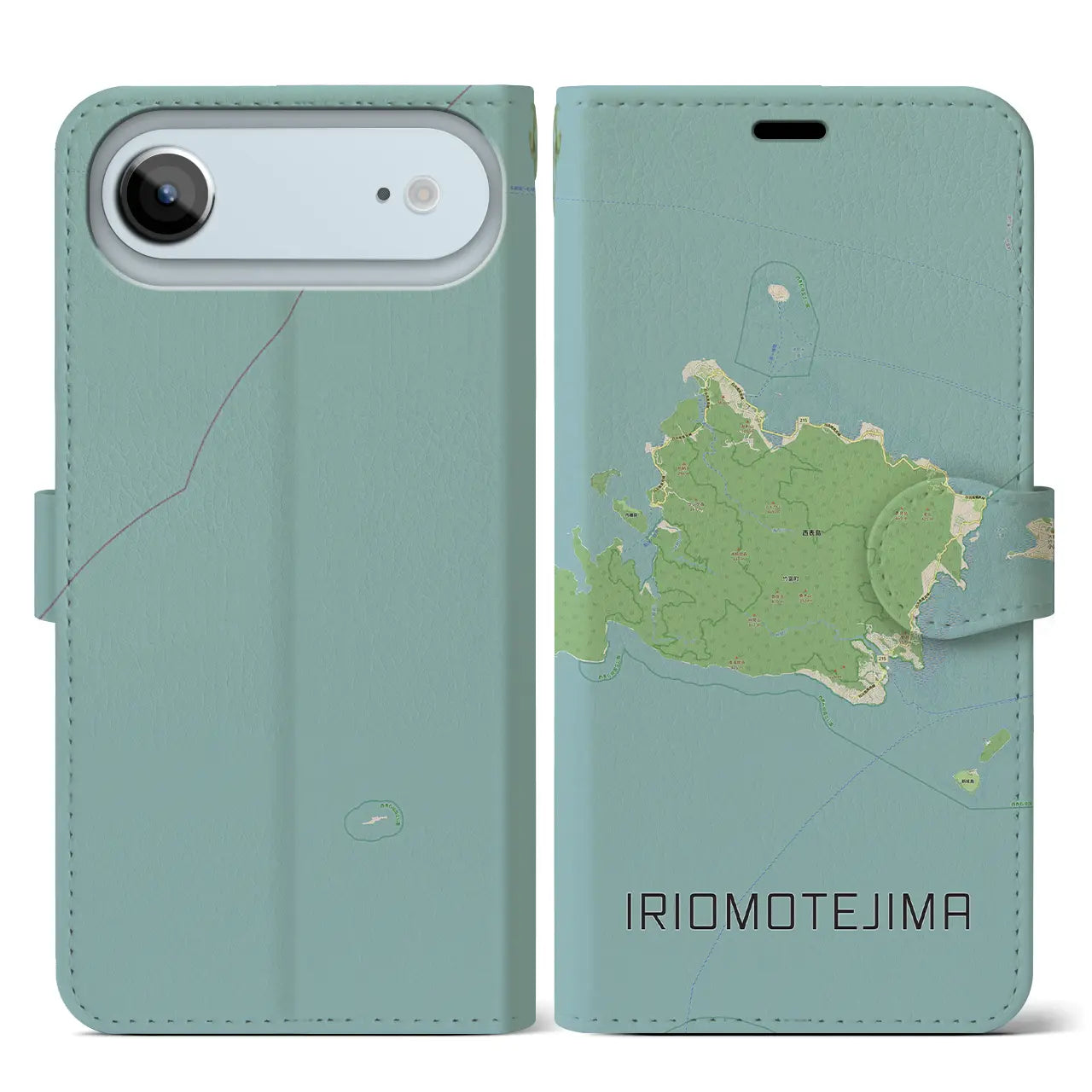【西表島(沖縄県)】地図柄iPhoneケース(手帳タイプ)