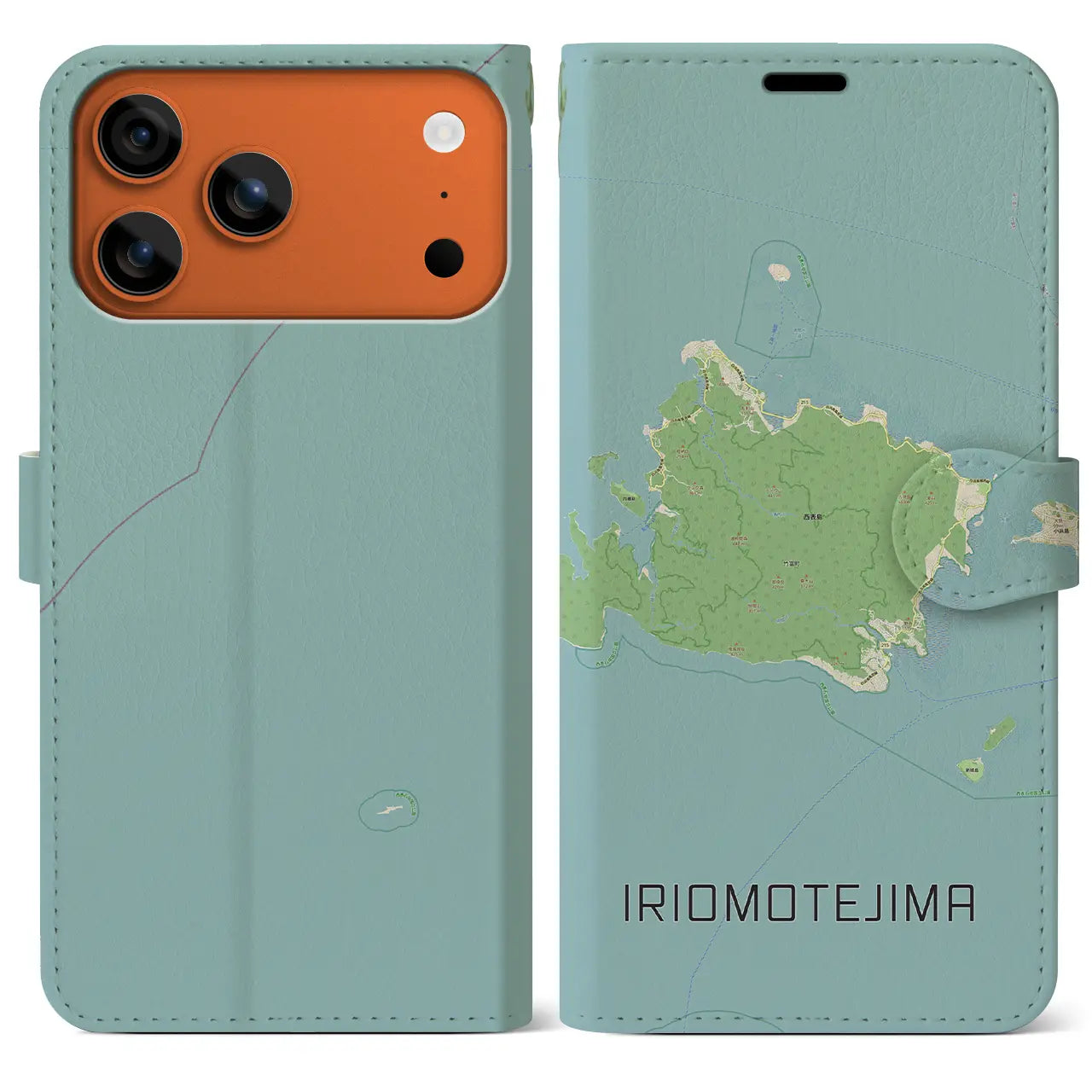 【西表島(沖縄県)】地図柄iPhoneケース(手帳タイプ)