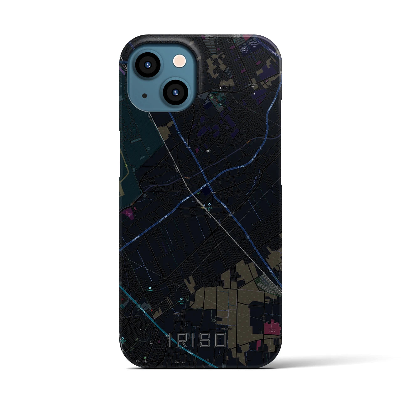 【入曽(埼玉県)】地図柄iPhoneケース(バックカバータイプ)