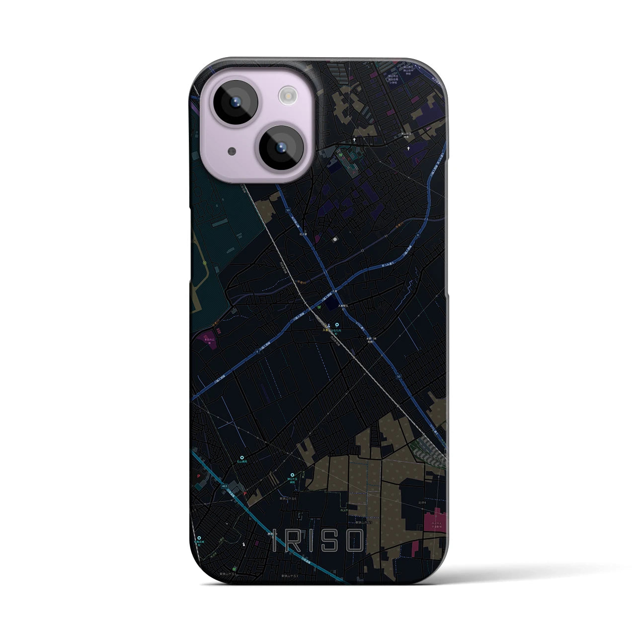 【入曽(埼玉県)】地図柄iPhoneケース(バックカバータイプ)