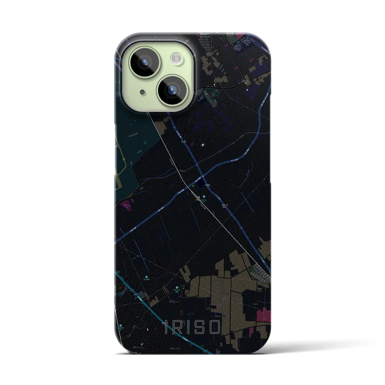 【入曽(埼玉県)】地図柄iPhoneケース(バックカバータイプ)