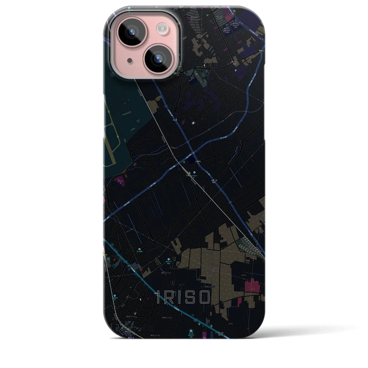 【入曽(埼玉県)】地図柄iPhoneケース(バックカバータイプ)