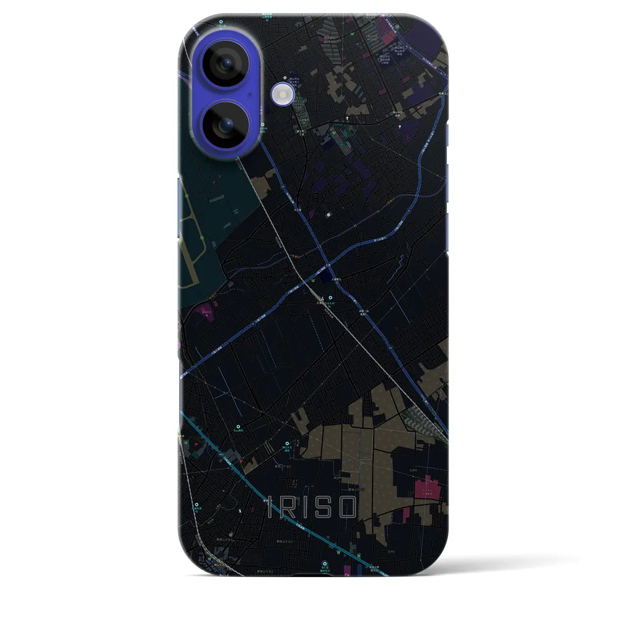 【入曽(埼玉県)】地図柄iPhoneケース(バックカバータイプ)