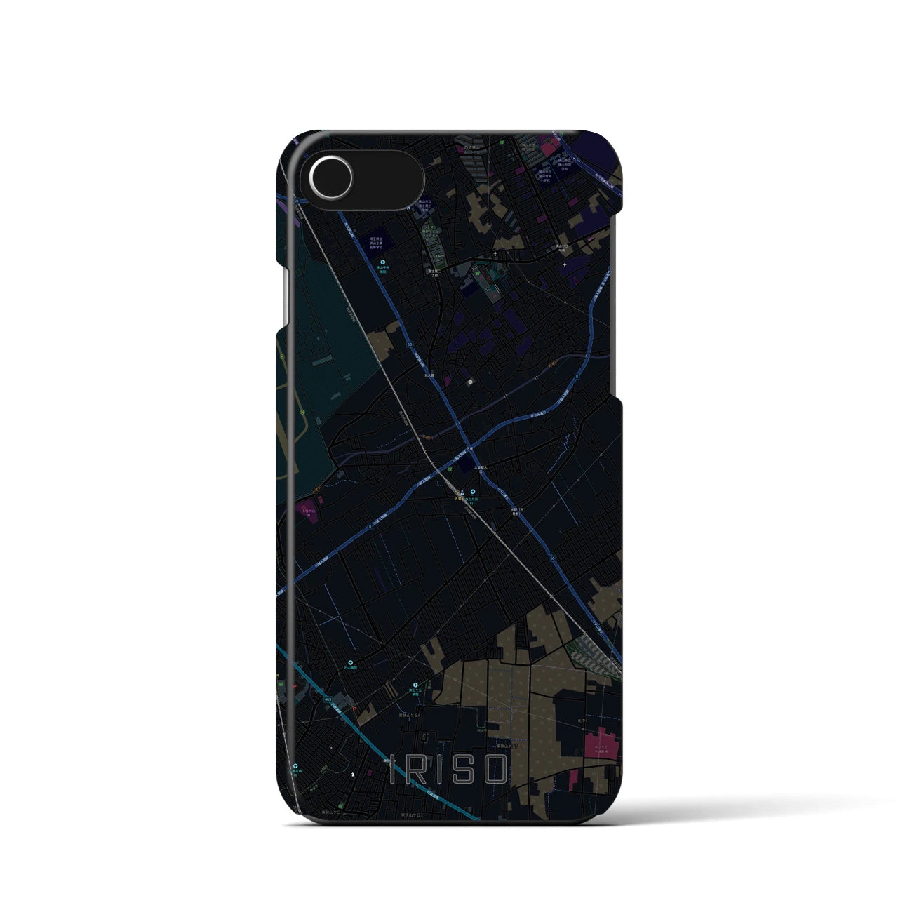 【入曽(埼玉県)】地図柄iPhoneケース(バックカバータイプ)