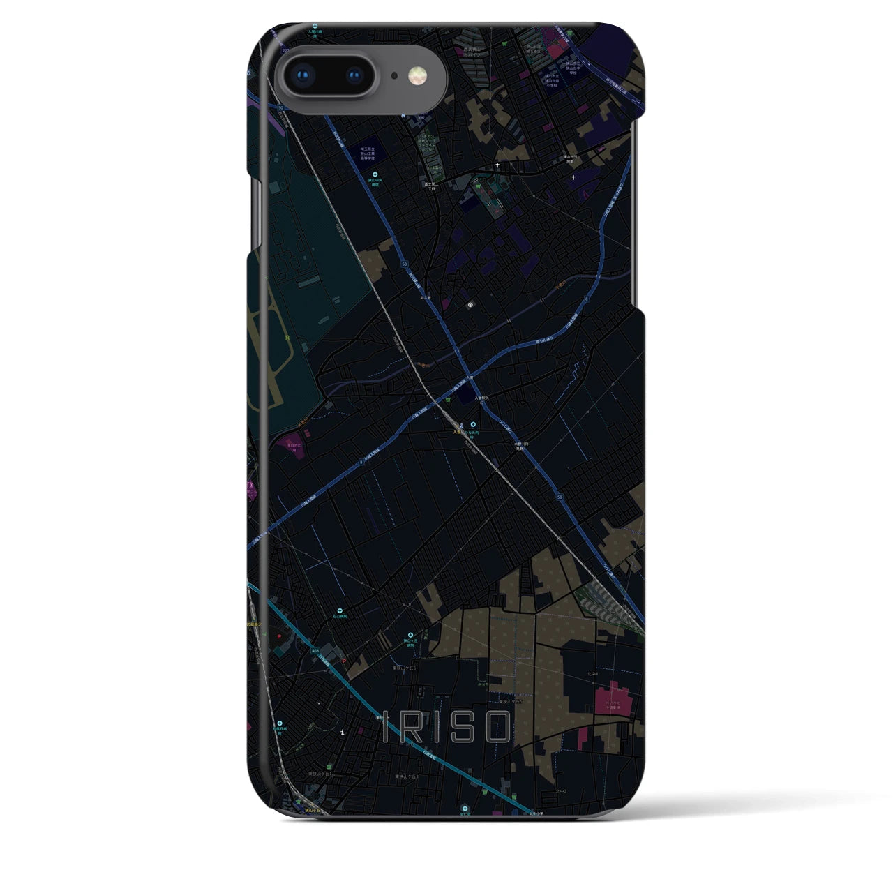 【入曽(埼玉県)】地図柄iPhoneケース(バックカバータイプ)