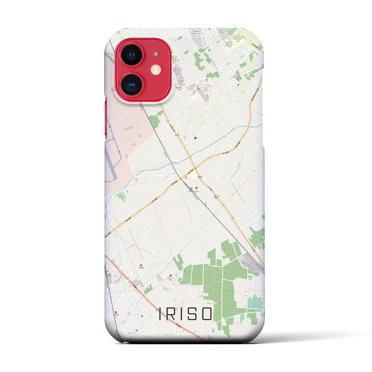 【入曽(埼玉県)】地図柄iPhoneケース(バックカバータイプ)