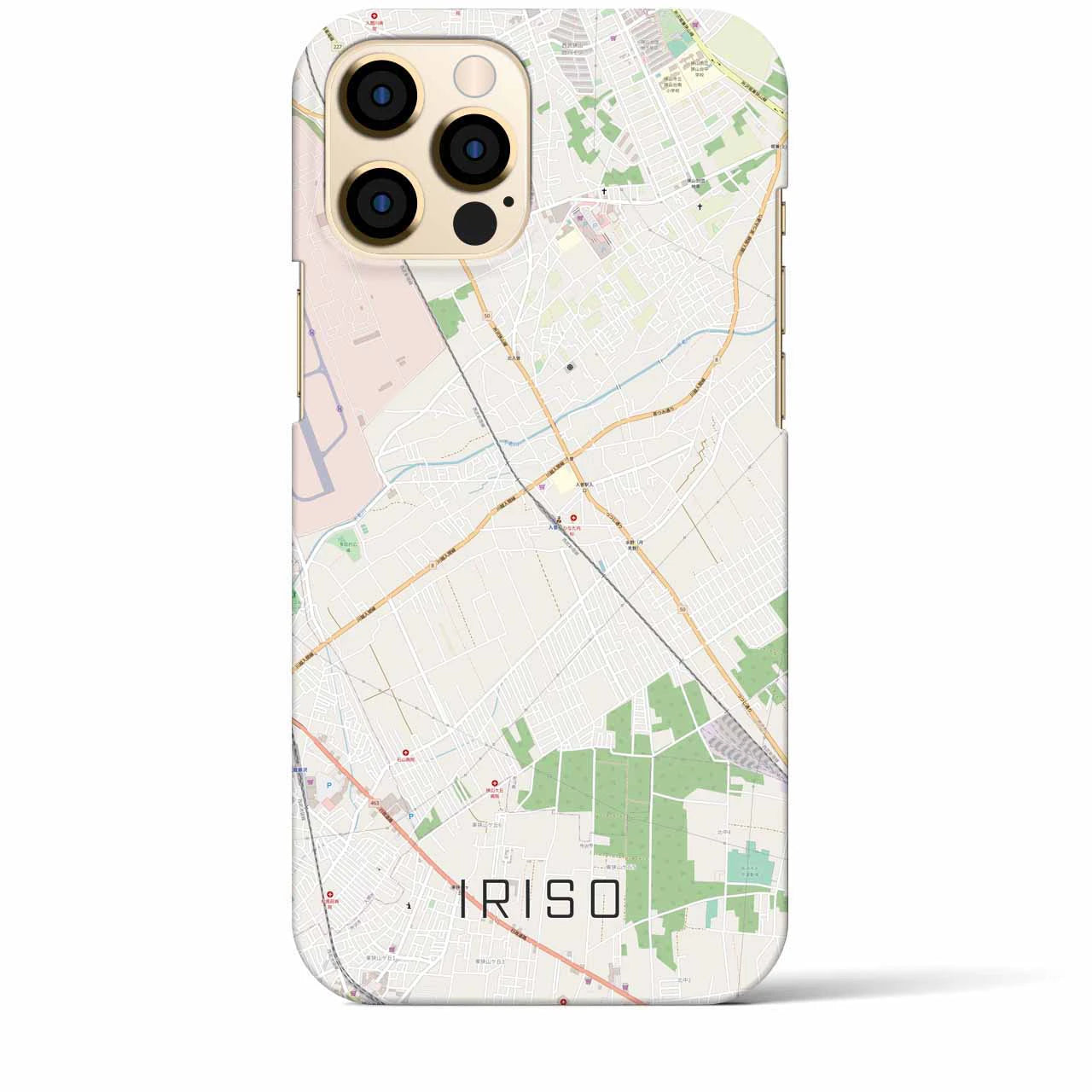 【入曽(埼玉県)】地図柄iPhoneケース(バックカバータイプ)