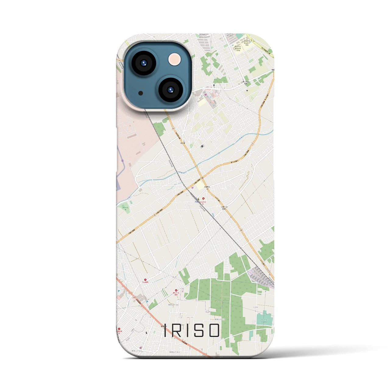 【入曽(埼玉県)】地図柄iPhoneケース(バックカバータイプ)