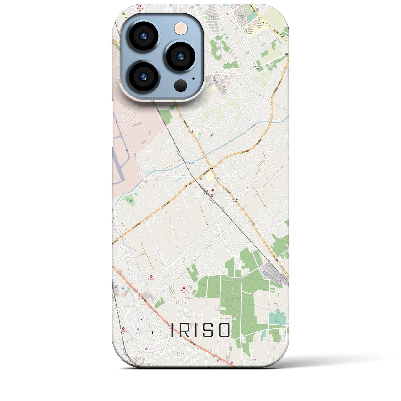 【入曽(埼玉県)】地図柄iPhoneケース(バックカバータイプ)
