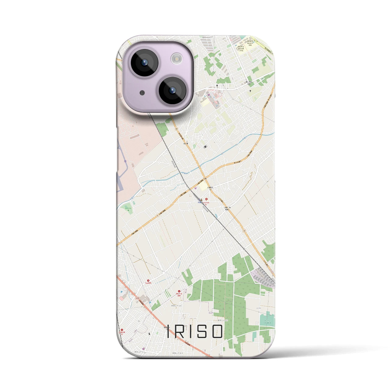 【入曽(埼玉県)】地図柄iPhoneケース(バックカバータイプ)