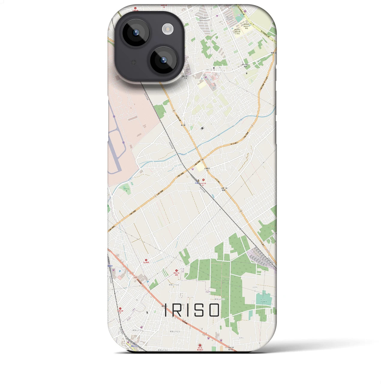 【入曽(埼玉県)】地図柄iPhoneケース(バックカバータイプ)