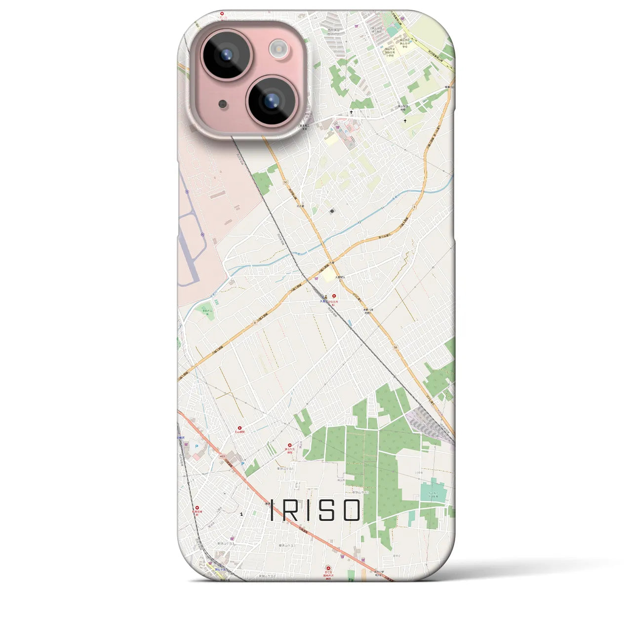 【入曽(埼玉県)】地図柄iPhoneケース(バックカバータイプ)