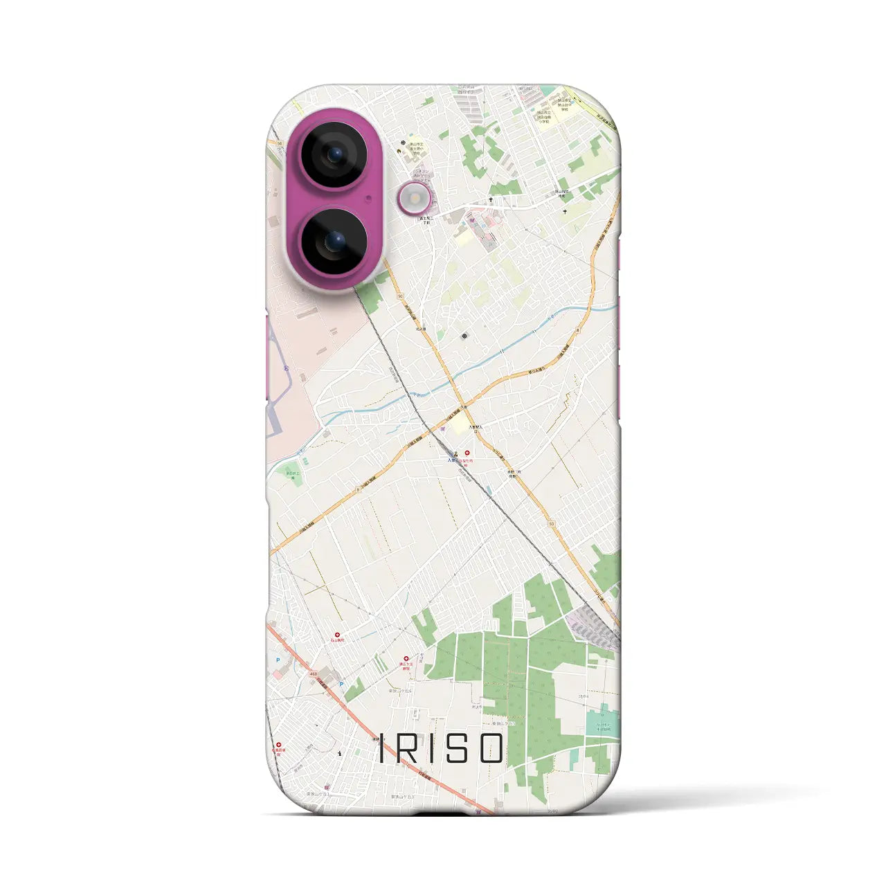 【入曽(埼玉県)】地図柄iPhoneケース(バックカバータイプ)