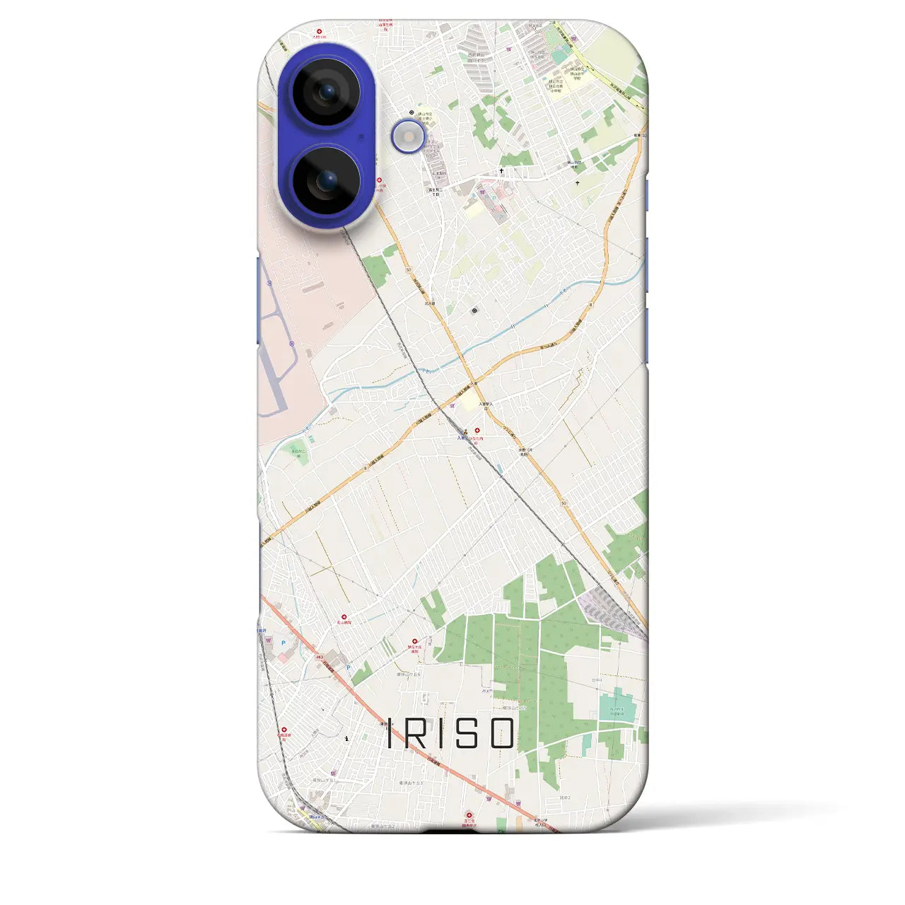 【入曽(埼玉県)】地図柄iPhoneケース(バックカバータイプ)ナチュラル・iPhone 16 Pro Max 用