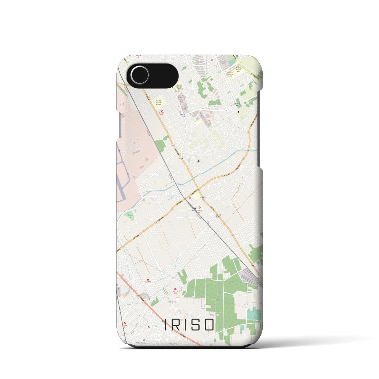 【入曽(埼玉県)】地図柄iPhoneケース(バックカバータイプ)