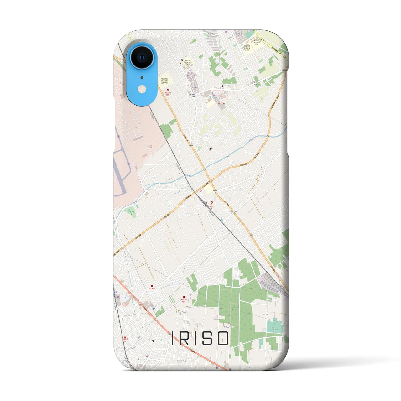 【入曽(埼玉県)】地図柄iPhoneケース(バックカバータイプ)