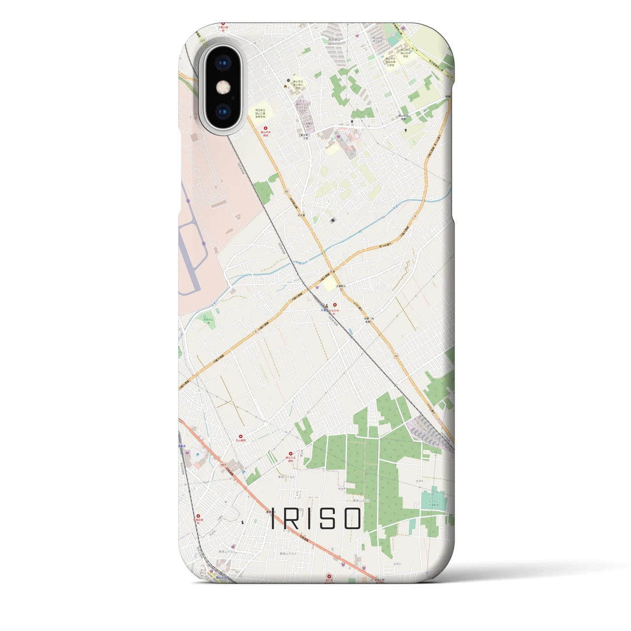 【入曽(埼玉県)】地図柄iPhoneケース(バックカバータイプ)