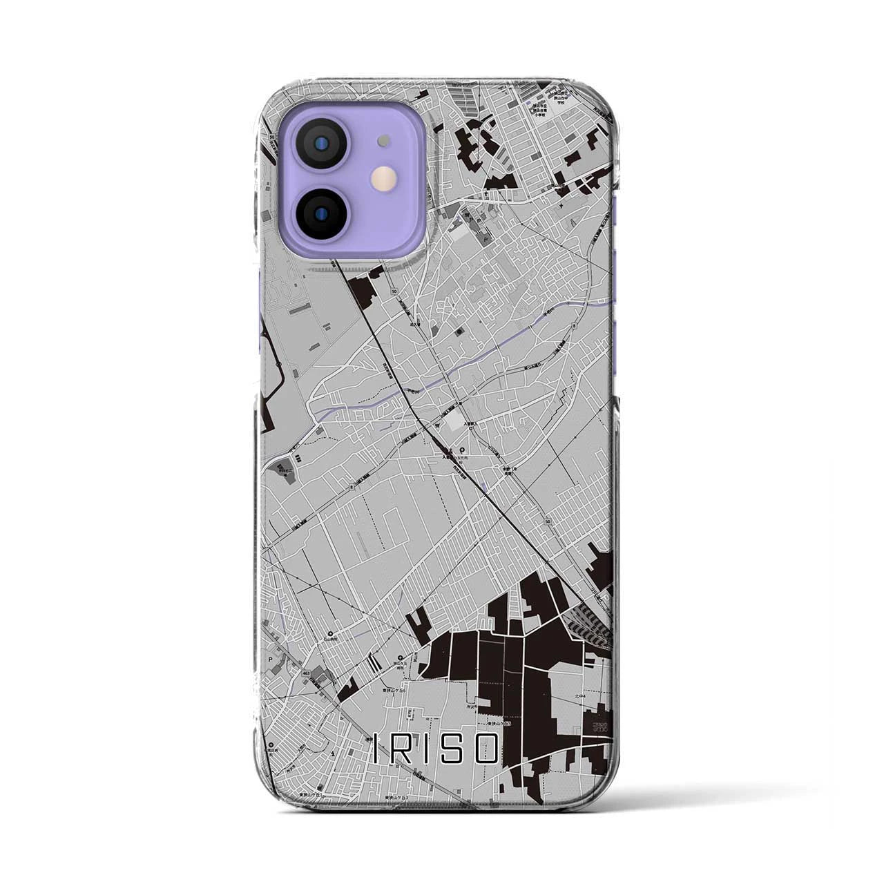 【入曽(埼玉県)】地図柄iPhoneケース(クリアタイプ)