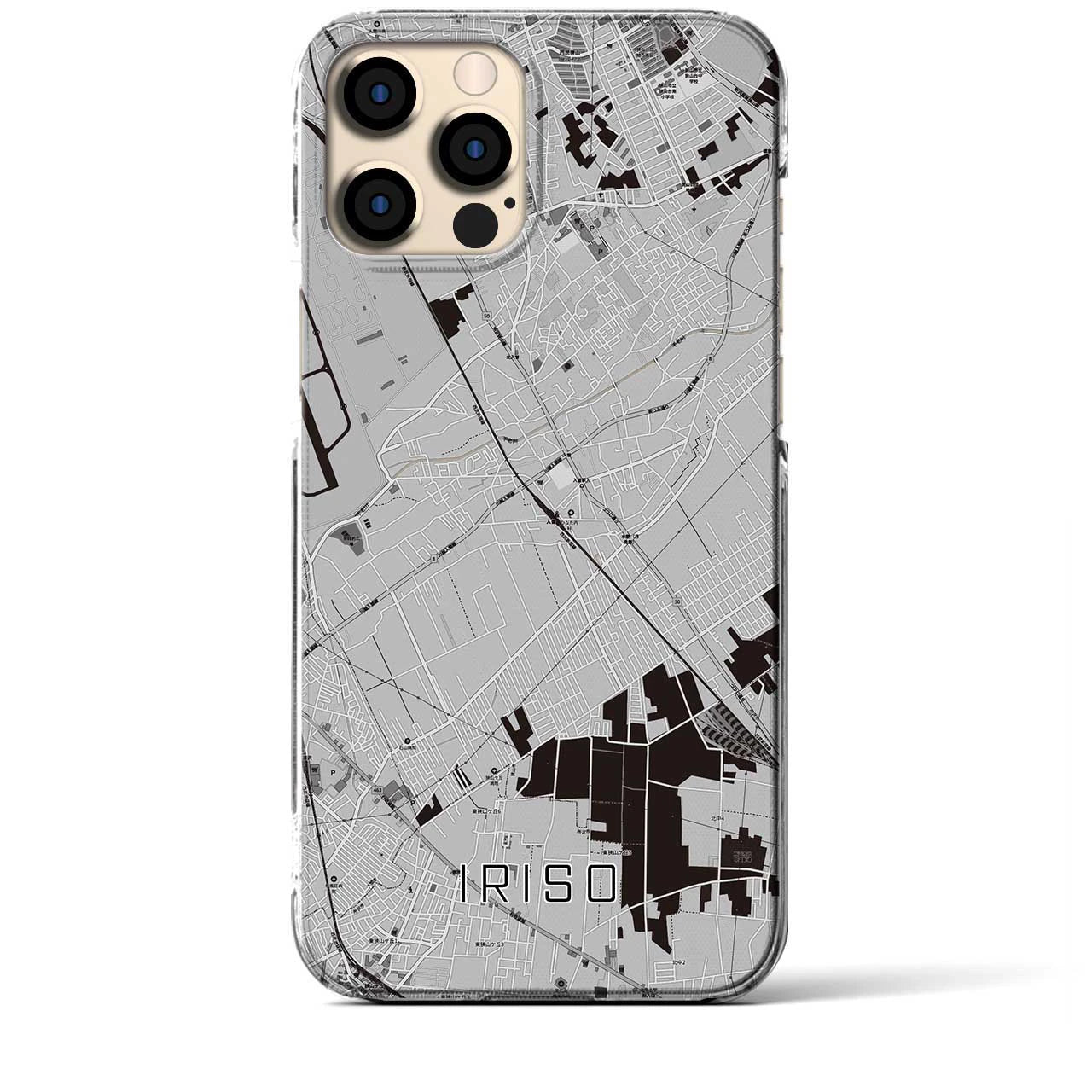 【入曽(埼玉県)】地図柄iPhoneケース(クリアタイプ)