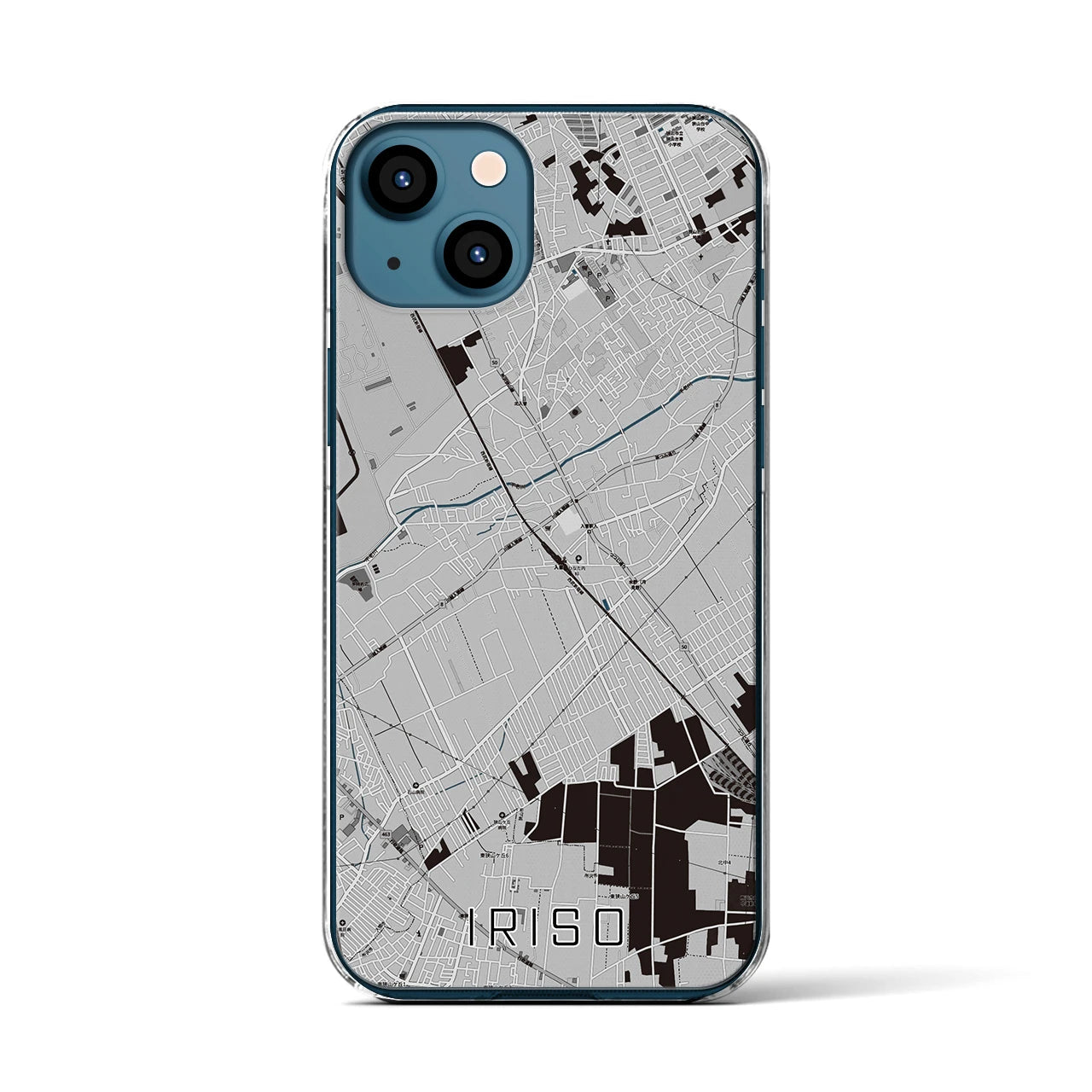 【入曽(埼玉県)】地図柄iPhoneケース(クリアタイプ)