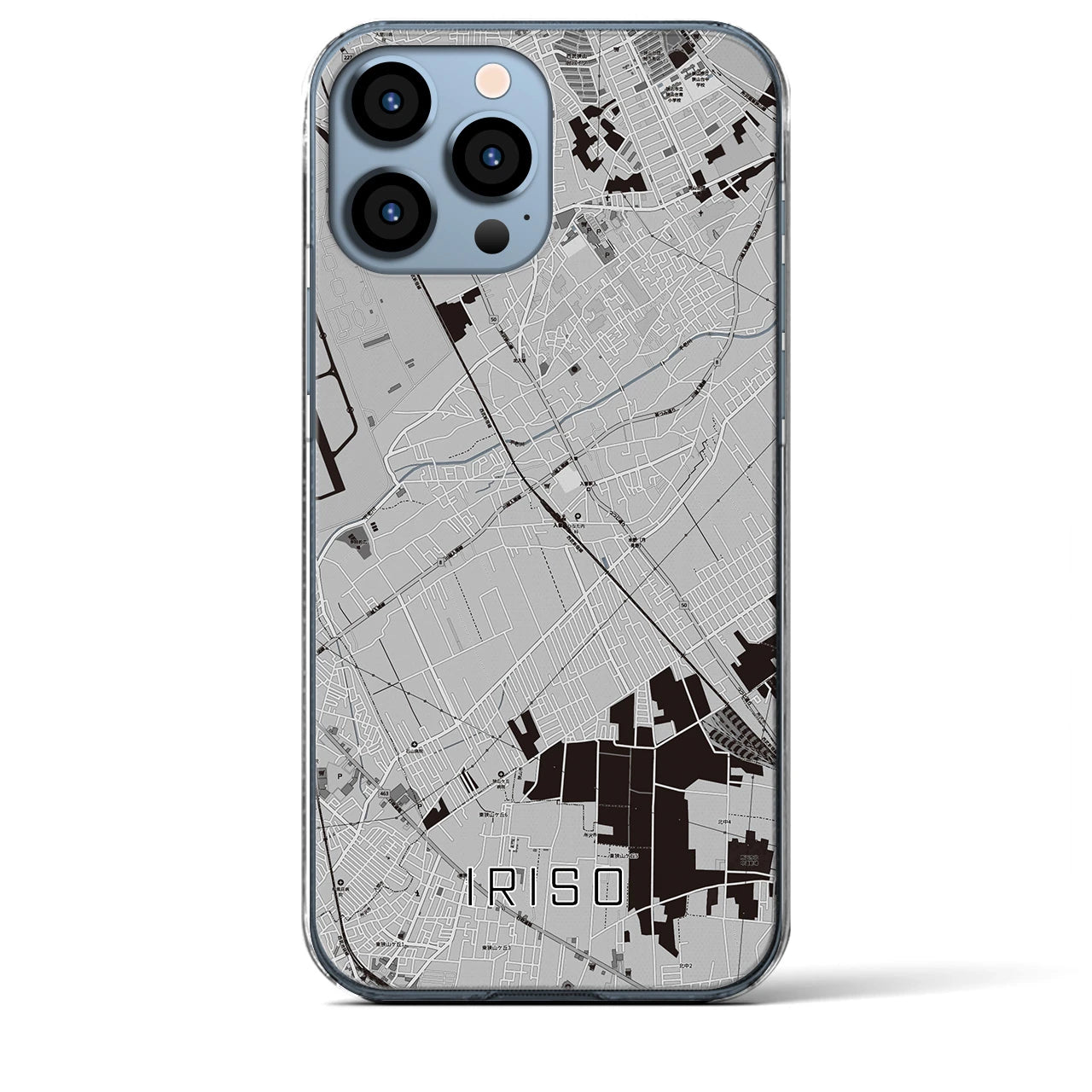 【入曽(埼玉県)】地図柄iPhoneケース(クリアタイプ)